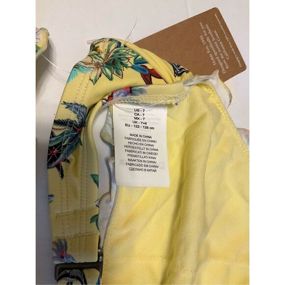 Hobie Girls Yellow Hawaiian Halter Two Piece, Little Girl’s 7. NWT. Kawaii - Picture 9 of 11